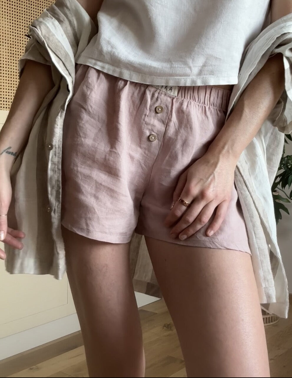 Lniane bokserki damskie