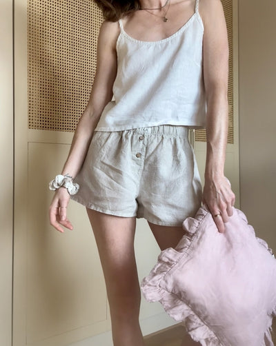 Lniana poszewka na poduszkę z falbanką