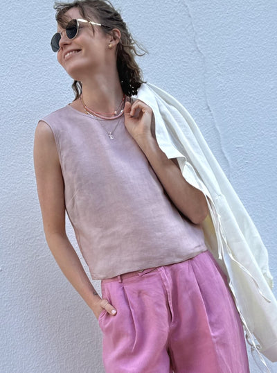 Lniany top pudełkowy